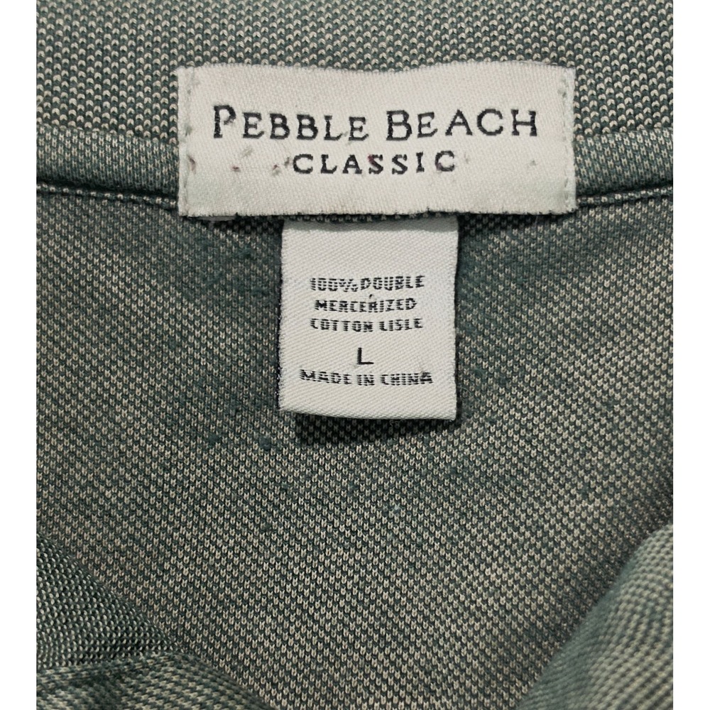 Pebble Beach Men's Classic Golf Polo Shirt, Olive Green/Earthy Gray, Size L - Picture 4 of 7